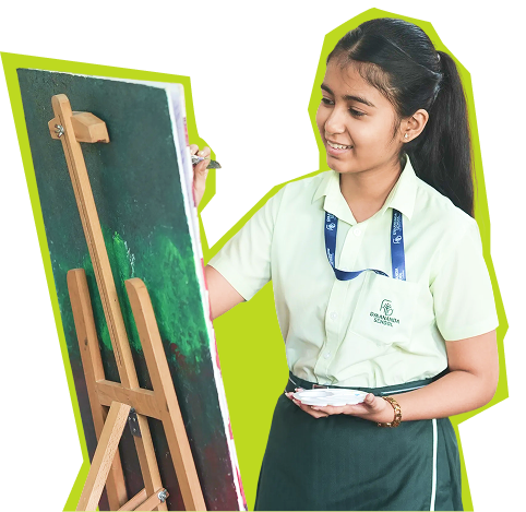 A girl with painting